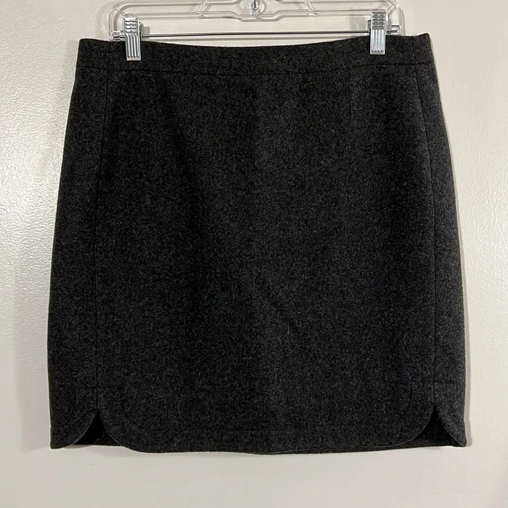J. Crew gray lined back zip skirt